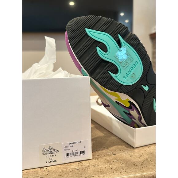NEW in box Sandro Flame Sneakers Parme size 37 / 6.5 Fashion Sneakers - Picture 8 of 8